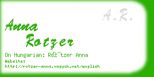 anna rotzer business card